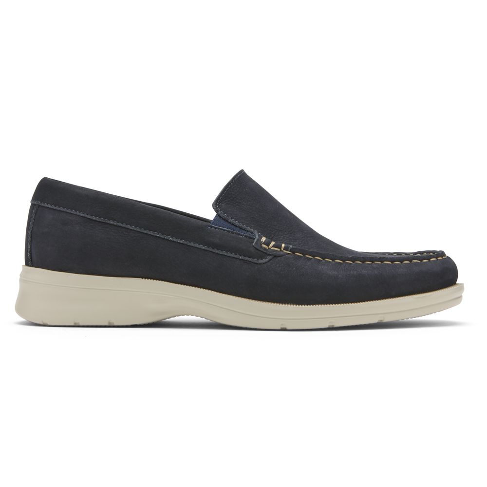 Rockport Palmer Venetian Slip-Ons - Mens Loafers - Navy - NZ (EKH-698520)